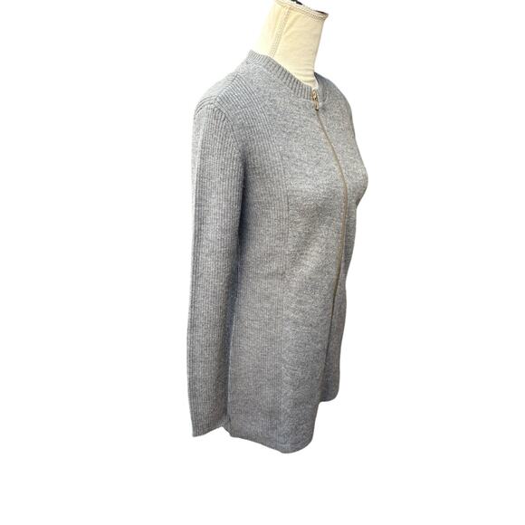 J. McLaughlin 100% Merino Wool Long Full Zip Ribbed Accent Cardigan Sweater - S - Picture 6 of 10